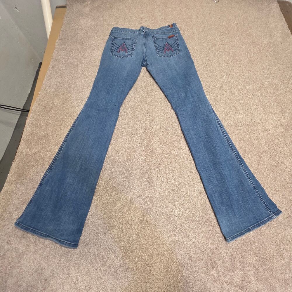 7 For All Mankind A Pocket Bootcut Flare Jeans Size 30 Medium wash Embroidered